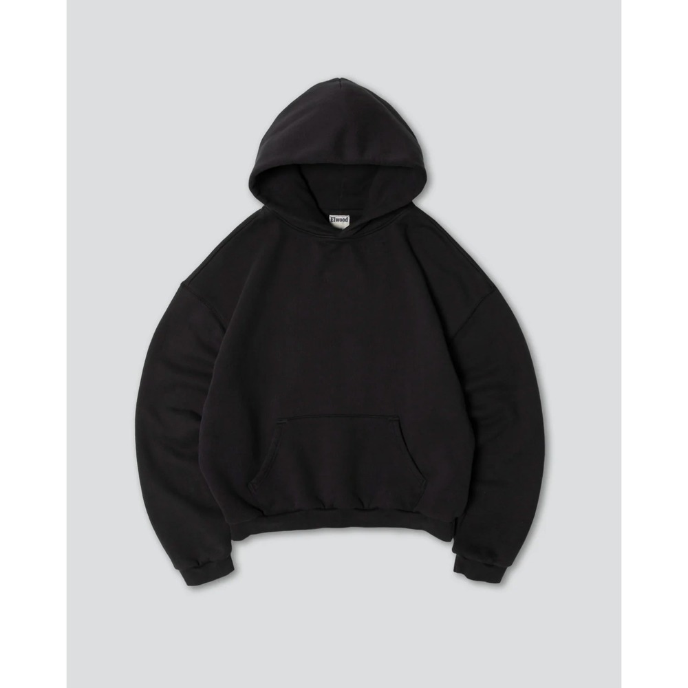 Elwood Core Hoodie Vintage Black Unisex Boxy Sweatshirt M/L